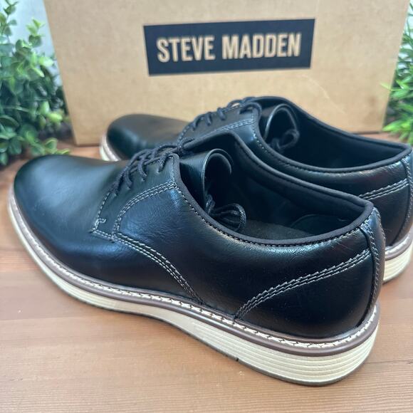 Steve Madden Men\'s P-Jansen Black Oxfords Shoes Size 8